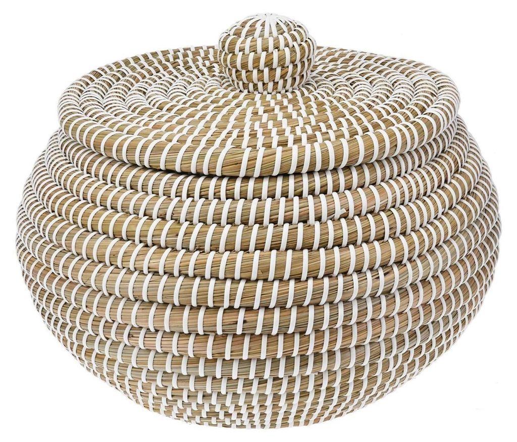 Aufbewahrungskorb - Ø 36 cm - Beige - Weiß - Seegras - mit Produktbild 