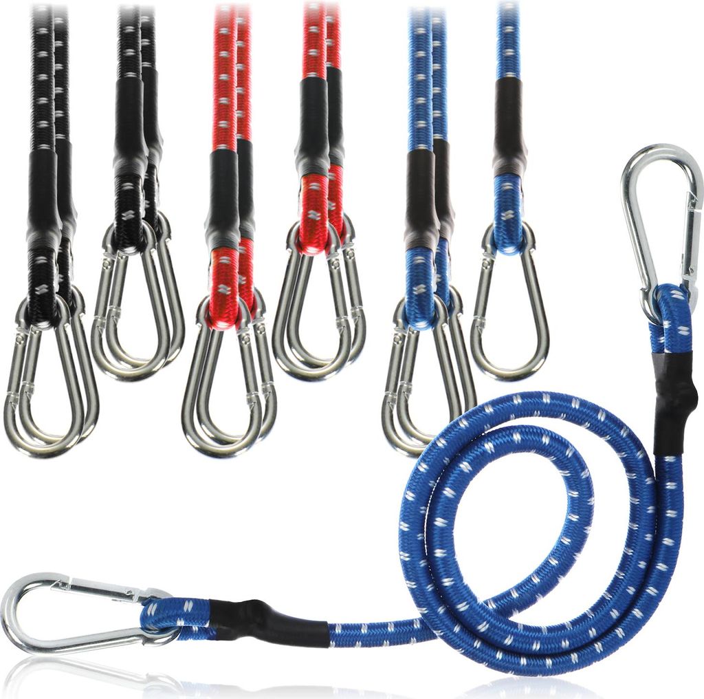 com-four® 12x Gummispanner - Gepäckspanner mit weißen Produktbild 