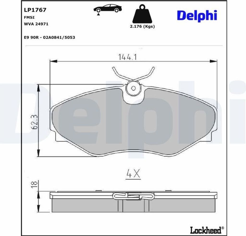 DELPHI Bremsbeläge Satz Vorne Bremsklötze für RENAULT ESPACE III (JE0) LP1767