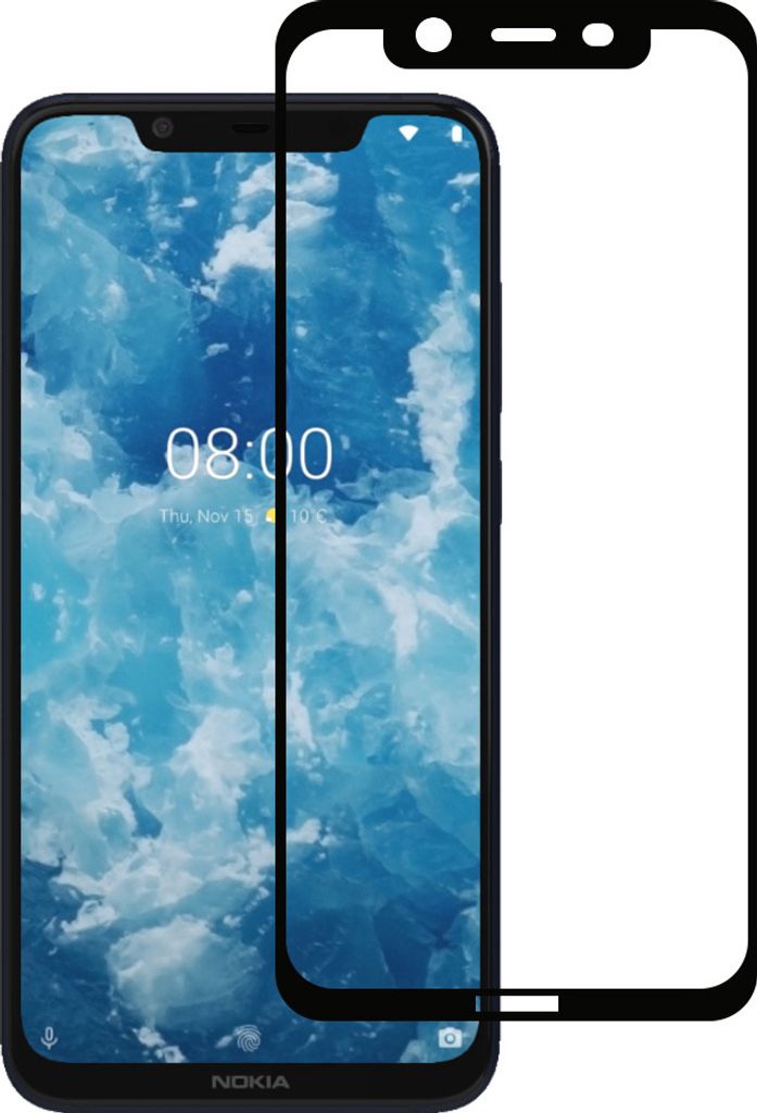 Smartphonica Displayschutzfolie passend für Nokia 8.1 - Vollschutzfolie gehärtetes Glas - gehärtetes Glas passend für Nokia 8.1
