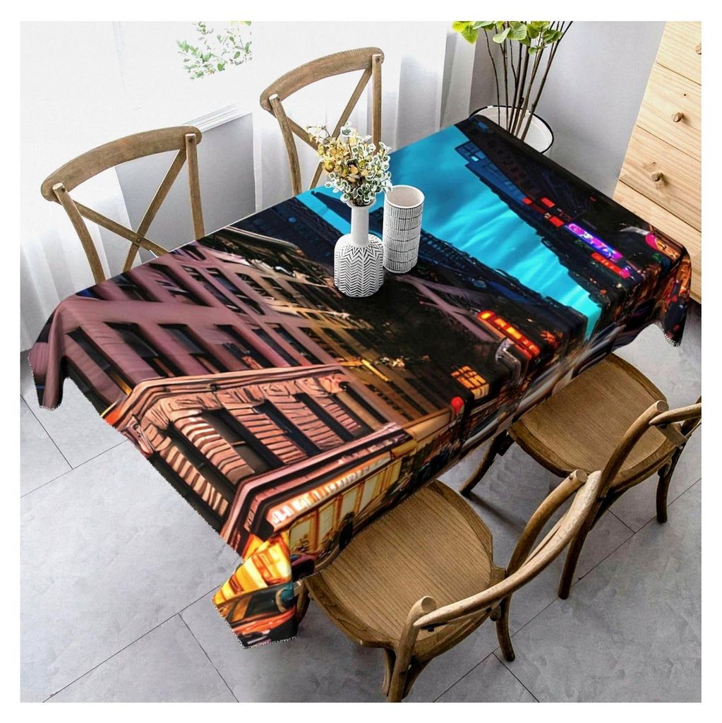 Tischdecke mit Straßenmotiv von New York City, rechteckig, bedruckt, für Picknicks, Terrassen und Partys, dekorativ für den Außenbereich