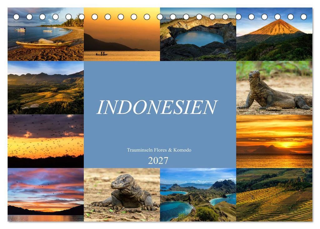 Indonesien - Inselparadies Flores & Komodo (Tischkalender 2027 DIN A5 quer), CALVENDO Monatskalender