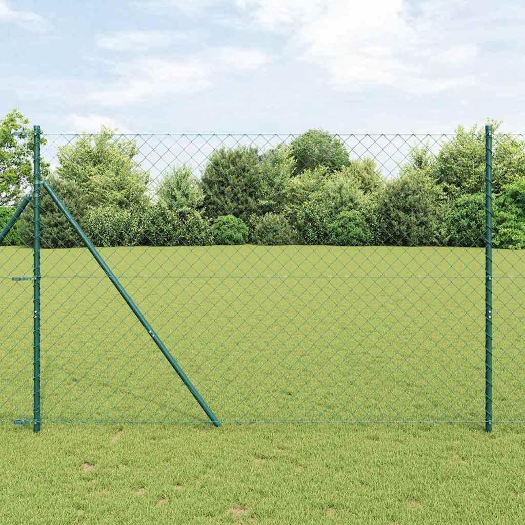 Maison Exclusive - Zaunpfosten Grün 1,5 x 25 m (60 x 60 mm Maschenweite) Stahl