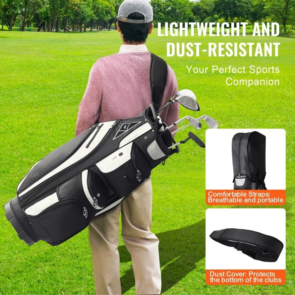 Sac pour Chariot de Golf 14 Compartiments - Séparateurs 90 cm Noir - 5