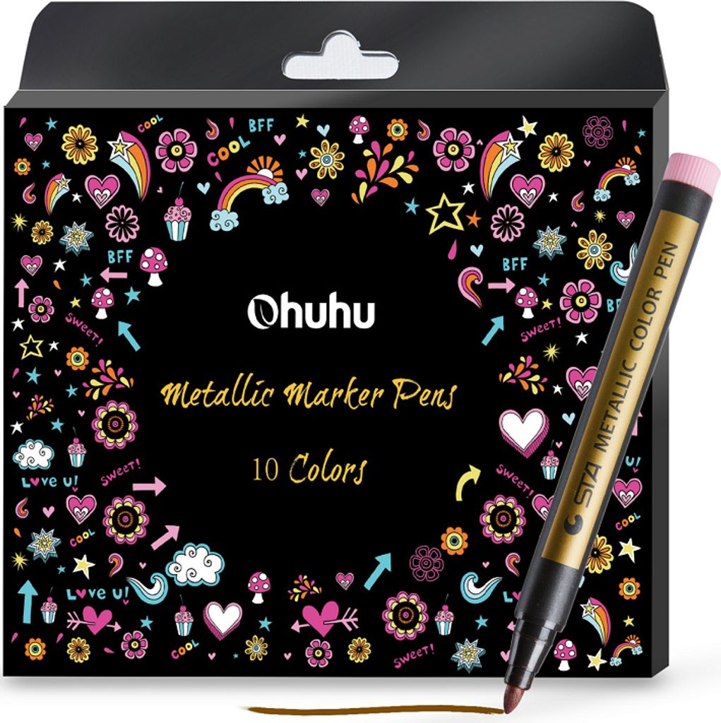 Metalische fineliners OHUHU Metallic, 10 stuks Productafbeelding 