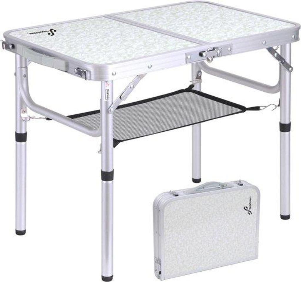 Verstellbare Campingtafel - Compacte, Draagbare Tisch für Draußen - Mit Aufbewahrungsfach