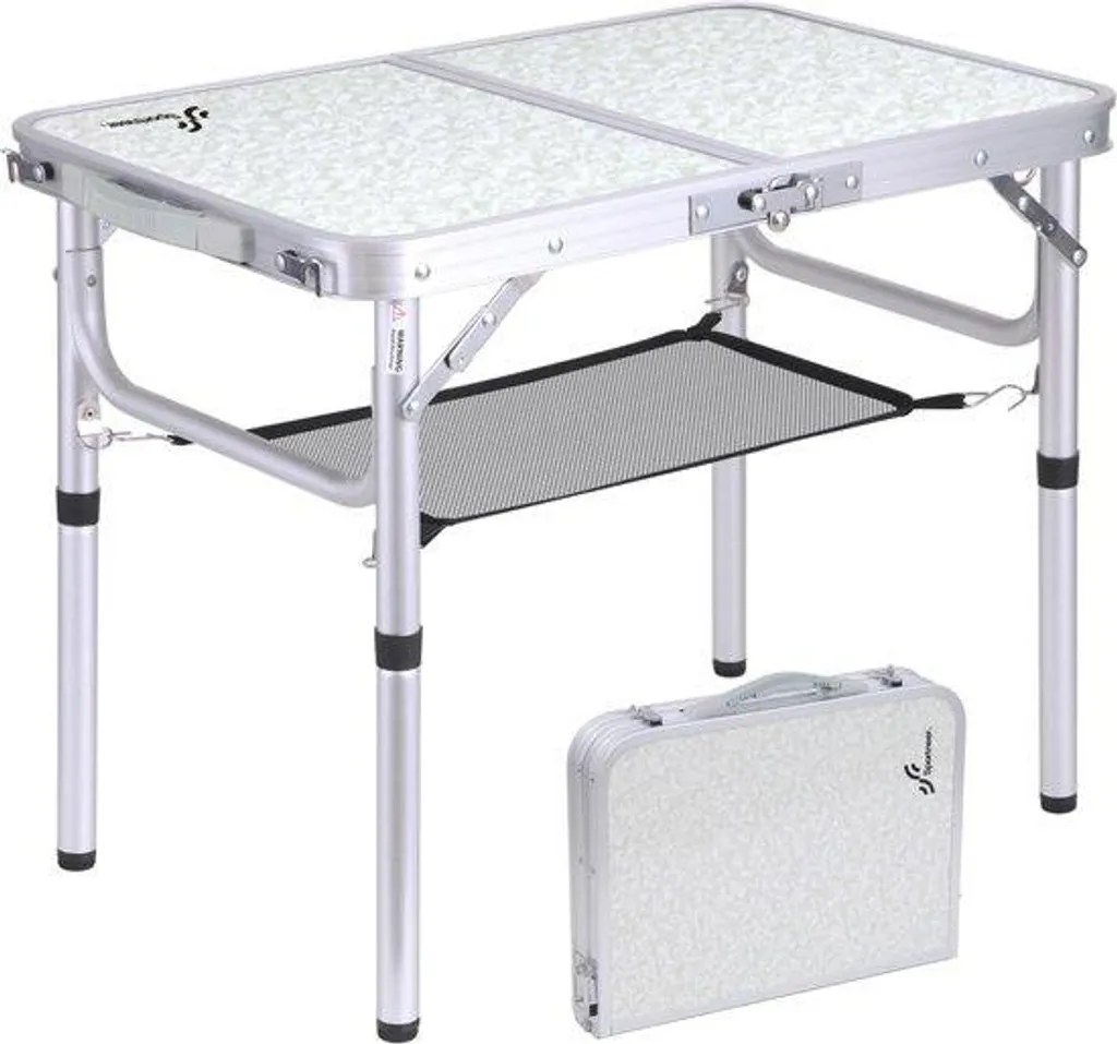 Mobilier de camping : Table pliante portable avec filet de rangement