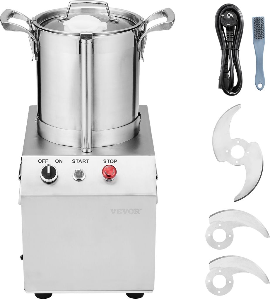 VEVOR Küchenmaschine Gemüsezerkleinerer, 4 L Küchenmaschine aus lebensmittelechtem Edelstahl mit 2 zusätzlichen S-Kurvenklingen, multifunktiona...