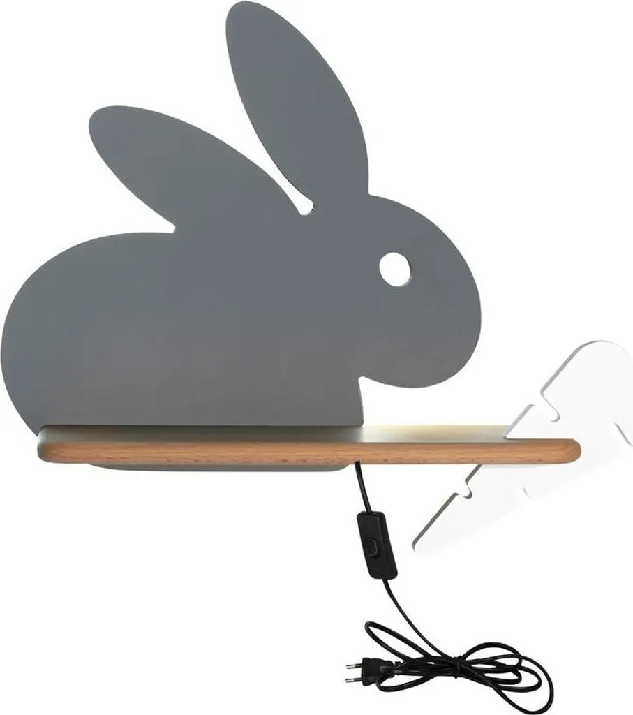 Luminaire mural enfant LED RABIT en bois scandinave 31x37cm Candellux