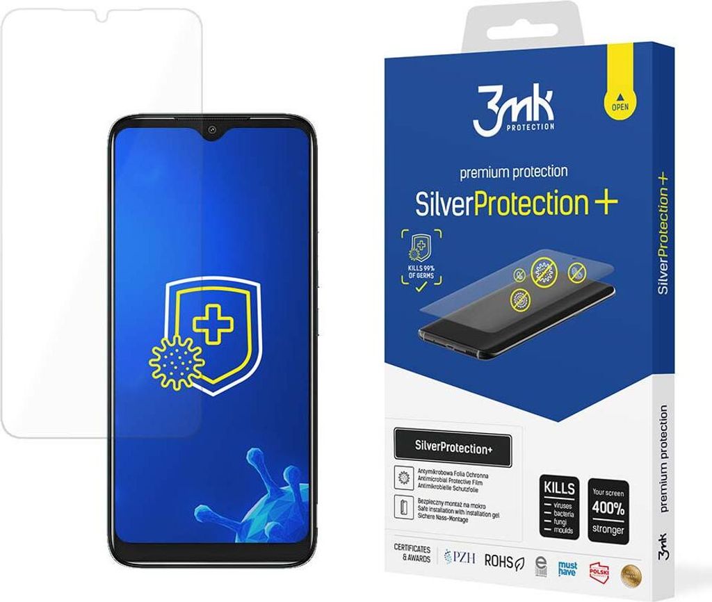 3mk Display Antimikrobielle Schutzfolie SilverProtection+ für Nokia C12 0,21mm Self-Heal