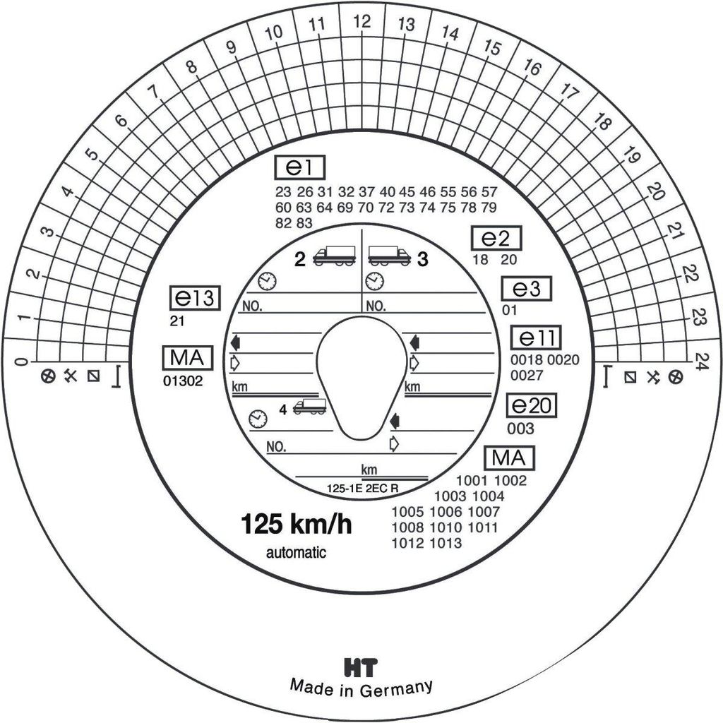 HAUG Tachoscheibe 125km/h Kombi 125 100 100 St./Pack. Produktbild 
