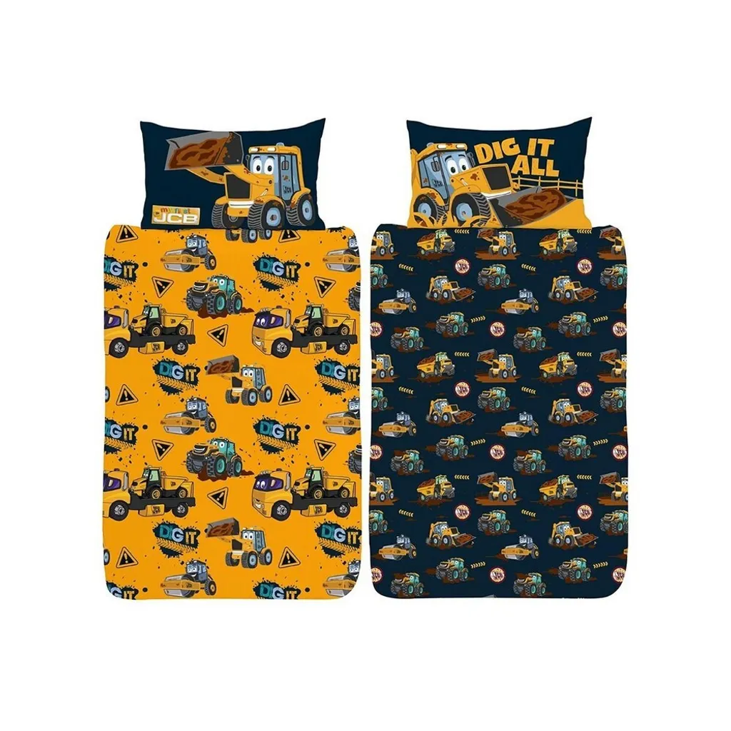 Parure Lit JCB Dig It AG795 Lit Double : Linge de Lit Durable et Doux - 4