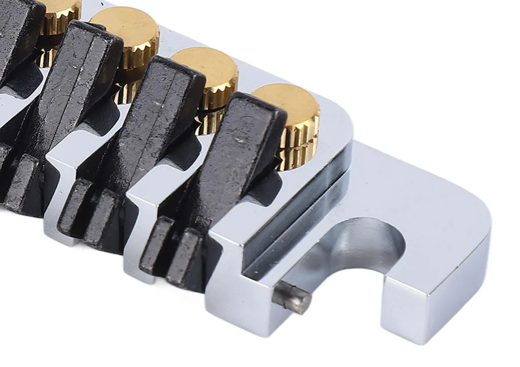 Chevalet à rouleaux avec 2 vis pour guitare électrique type LP chromé - 14