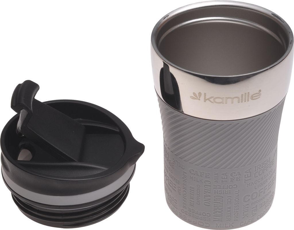 Edelstahl Thermobecher mit Anti Rutsch Beschichtung 260 ml KAMILLE KM-2154