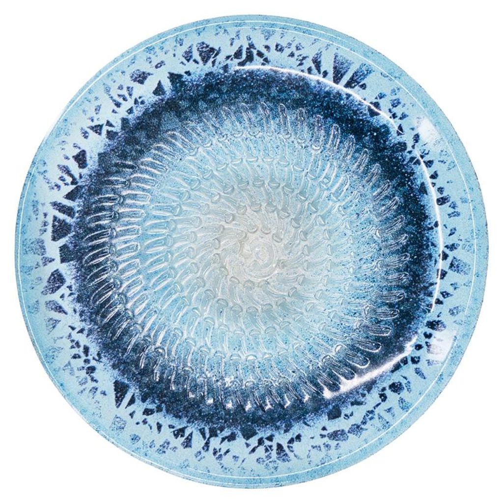 Kaladia Keramik Reibeteller Blau mit Muster - zum Produktbild 