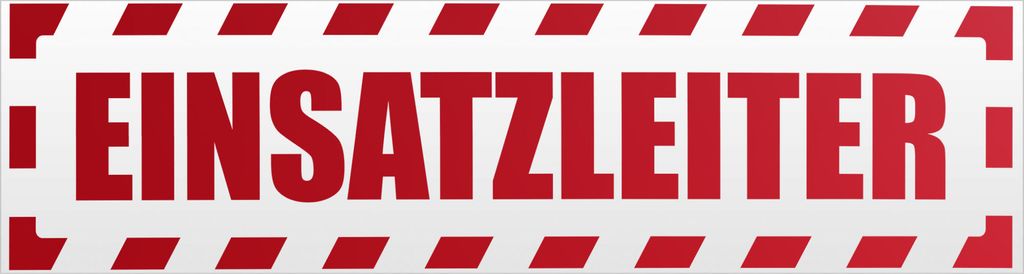 Kiwistar Einsatzleiter gestreift Magnetschild Schild magnetisch - 60cm Rot - reflektierend - Magnetfolie für Auto PKW Kfz