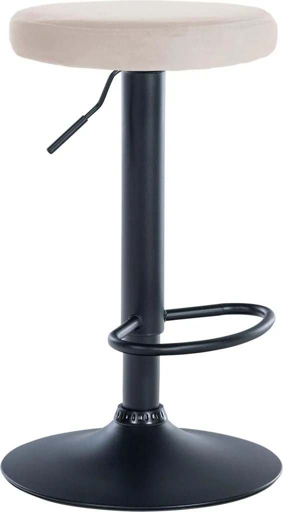 Sgabello da Bar Crema Velluto | Regolabile Altezza | Offerta Online