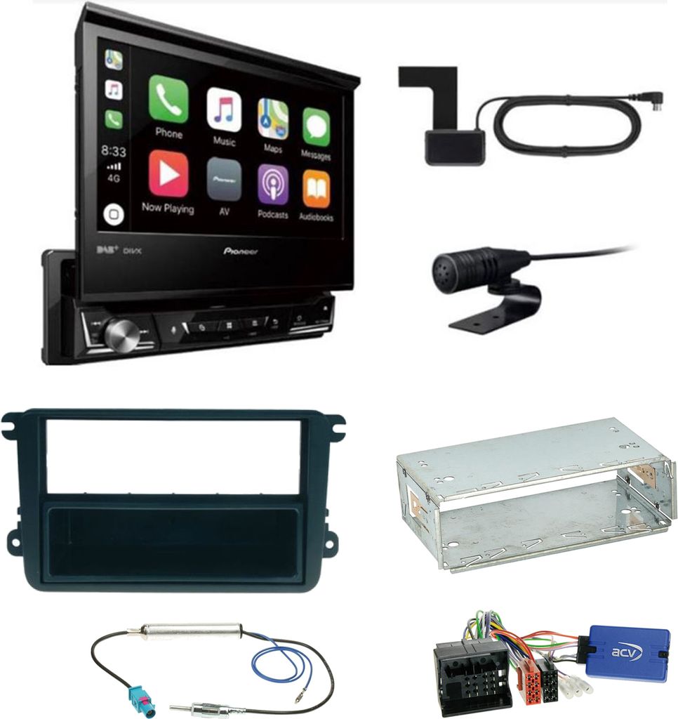 Pioneer AVH-Z7200DAB Digitalradio Einbauset für Beetle Jetta Sharan Tiguan T5