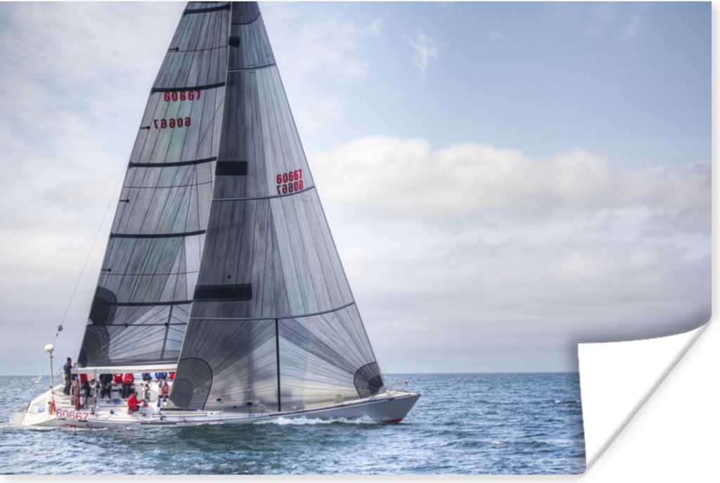 MuchoWow Poster Segelboot nimmt an einer Regatta teil 90x60 cm - Schlafzimmer