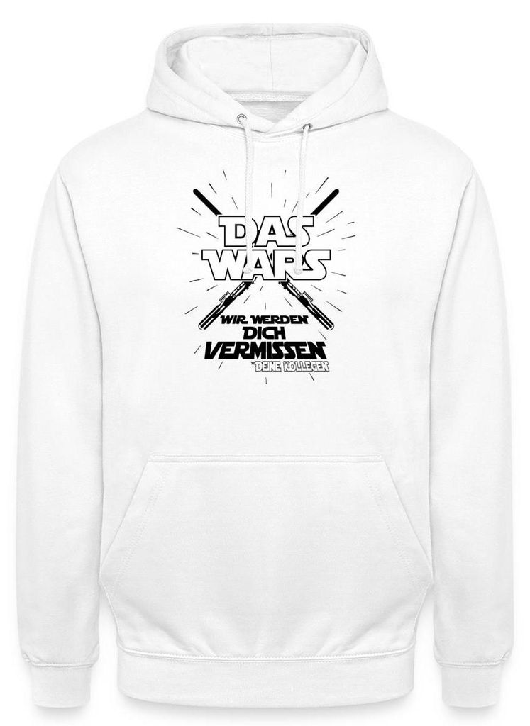 Spreadshirt Das Wars | Abschied Wir Werden Dich Vermissen | Deine Kollegen Job Uni Hoodie, S, Weiß
