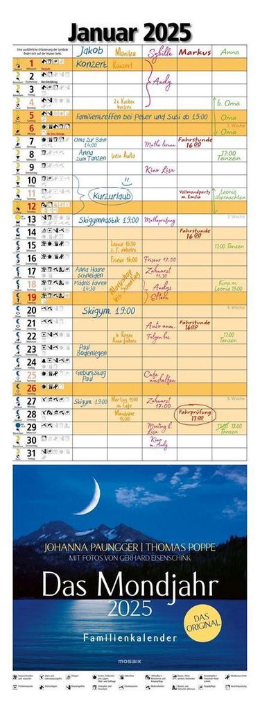 Mosaico 31998 Agenda familiare L'anno lunare - 24,5 x 69 Immagine del prodotto 
