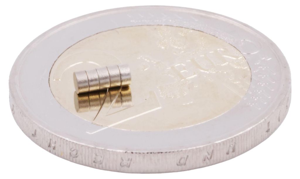 Aprilheld | 10 Scheibenmagnete 2x1 mm | N52 Klasse Neodym Produktbild 