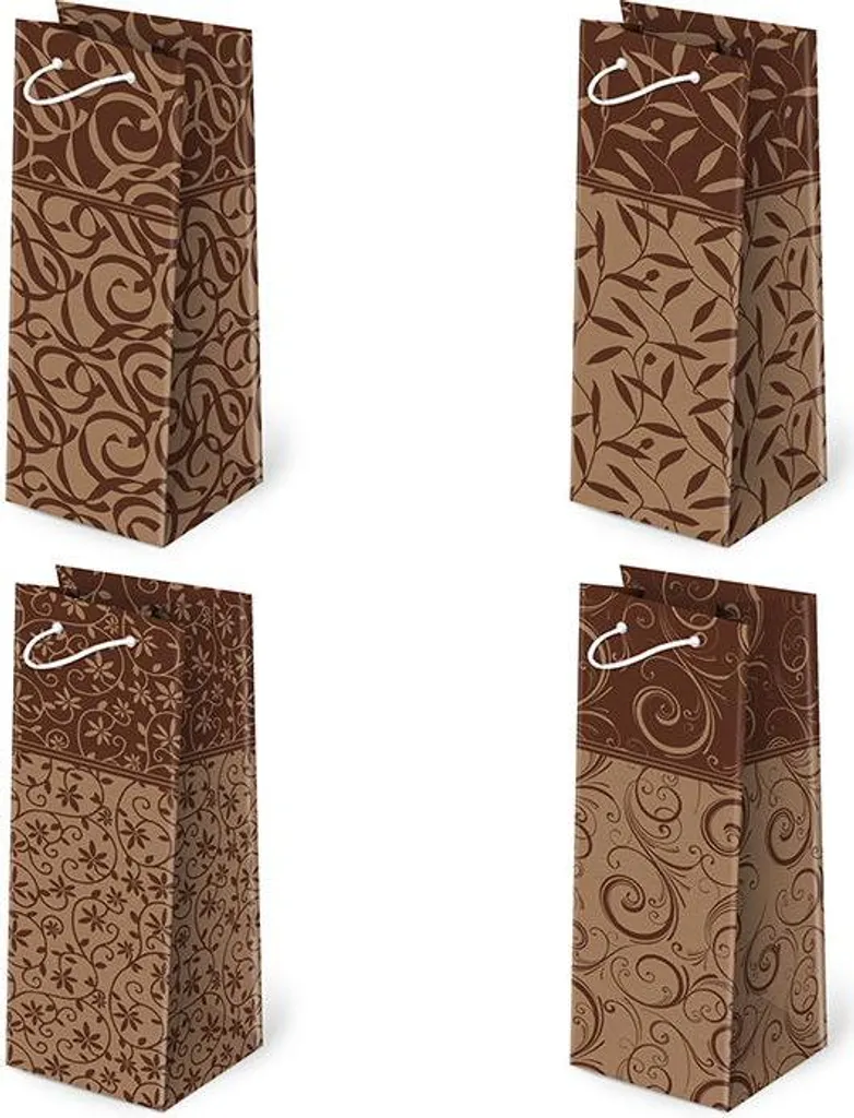 10 Sacs à main décoratifs Esy Flores motifs Al2K-129 floraux en papier