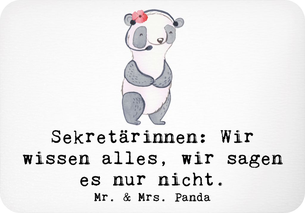 Mr. & Mrs. Panda Kühlschrankmagnet Sekretärin Geheimnisträgerin - Weiß - Geschenk, Berufsprodukte, magnet, handgefertigte Geschenke, zettelhalt...