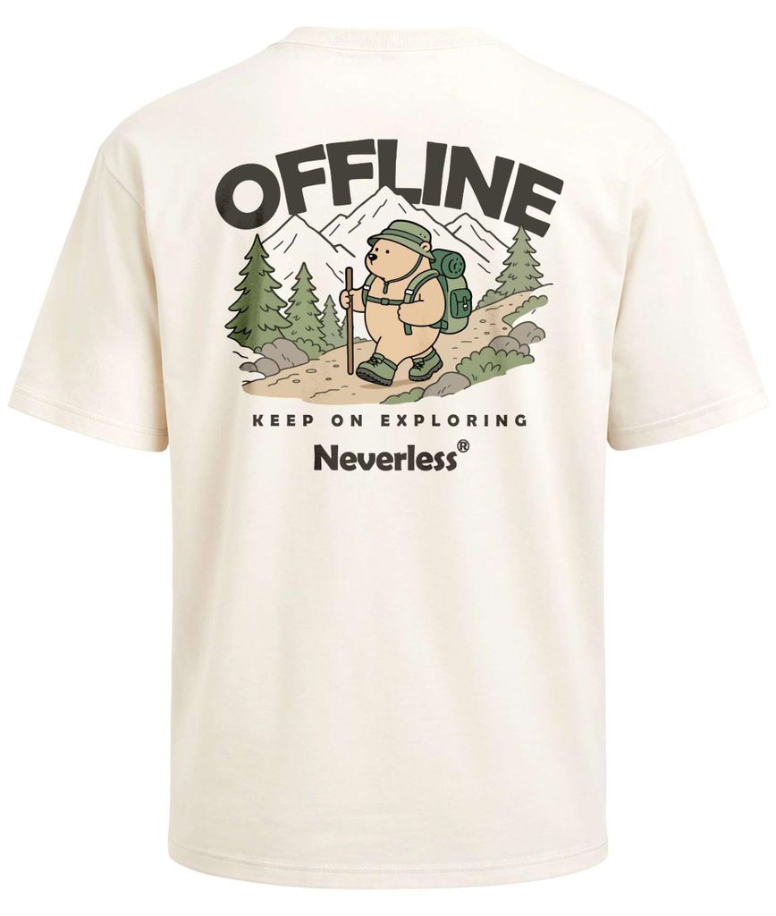 Herren T-Shirt - Outdoor Design - Hike Adventure Bear - Oversized Relaxed Fit Printshirt Sommer Fashion Streetstyle Neverless