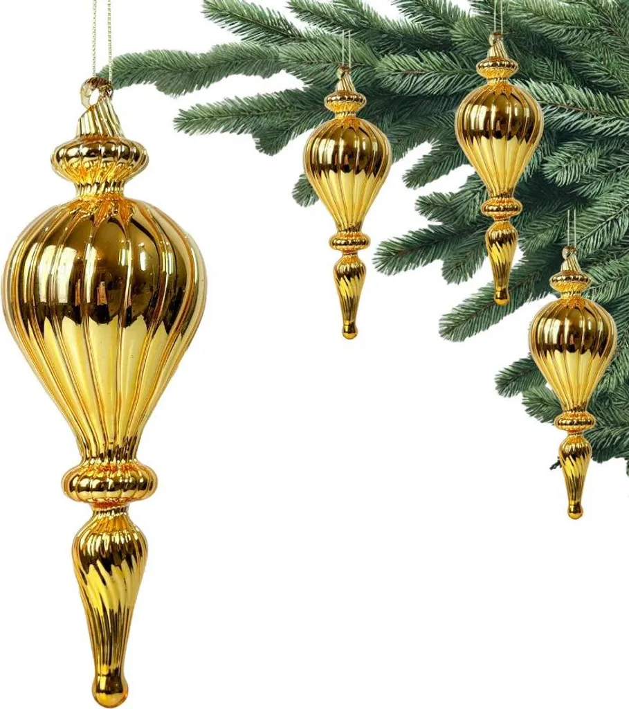 Boule en verre doré Premium luxe 23x7,5x7,5 cm - Réf 172346 décorative