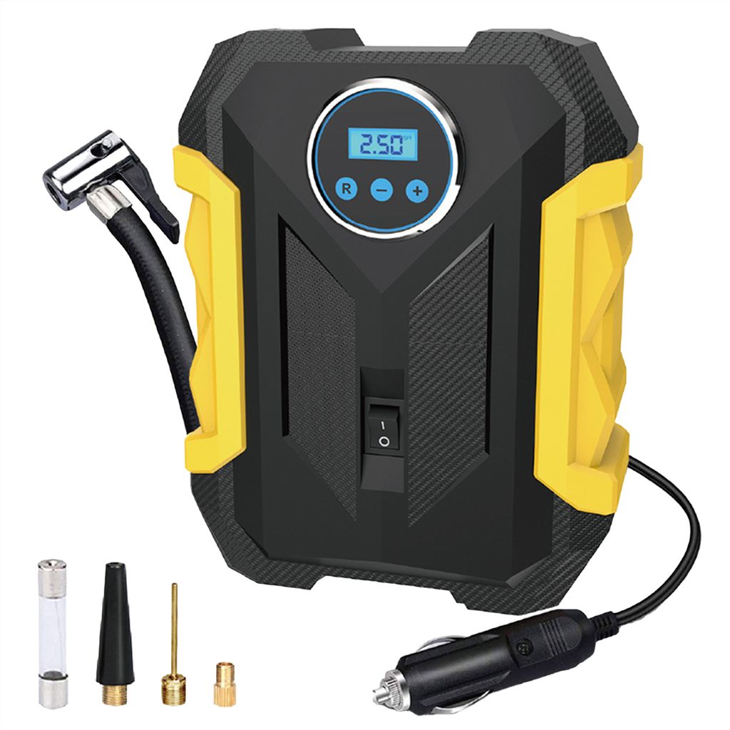 Kompressor Auto Autoreifen Pumpe Luftpumpe 12V mit Echtzeit Display Voreingestellter Reifendruck Abschalautomatik Luftkompressor für Auto, Fahrräder
