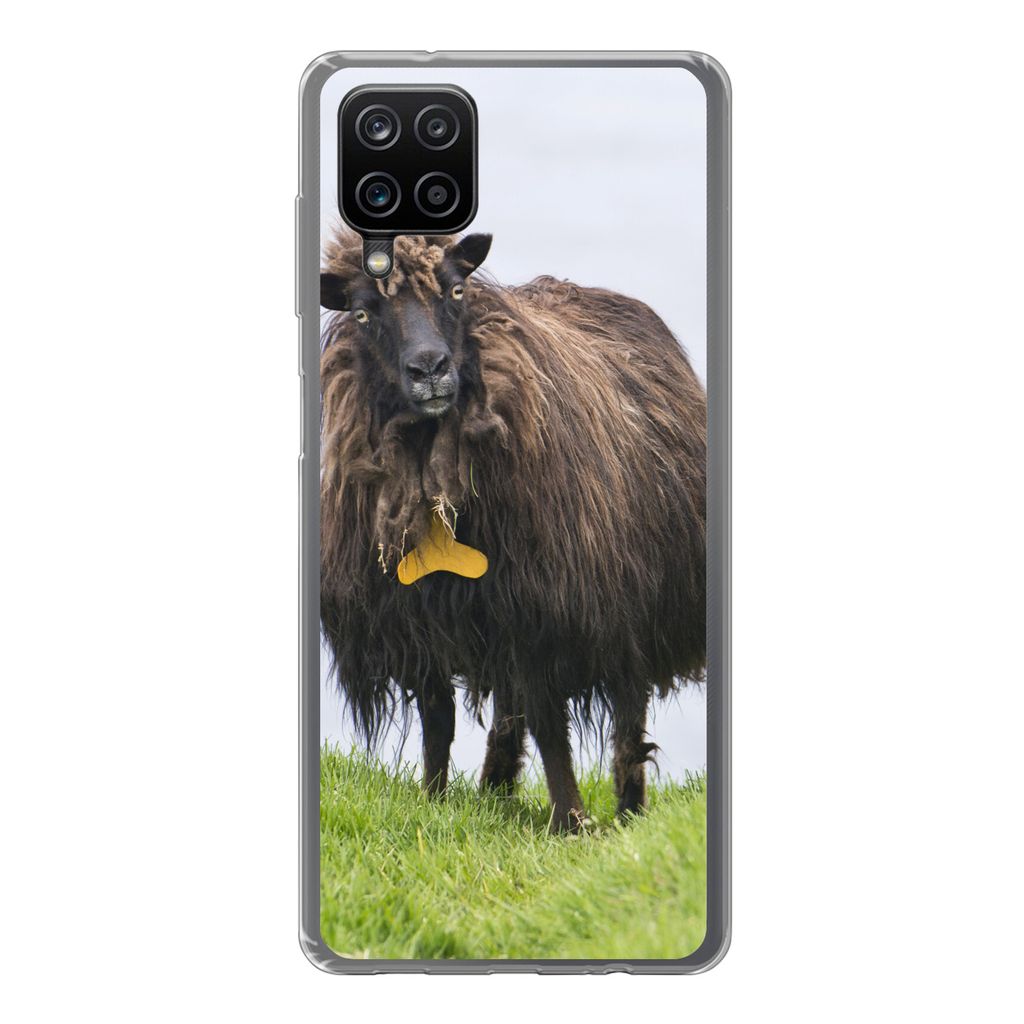 MuchoWow Handyhülle Schutzhülle Hülle für Samsung Galaxy A12 Schafe - Braun - Meer Silikon Softcase Handy Hülle - Bild