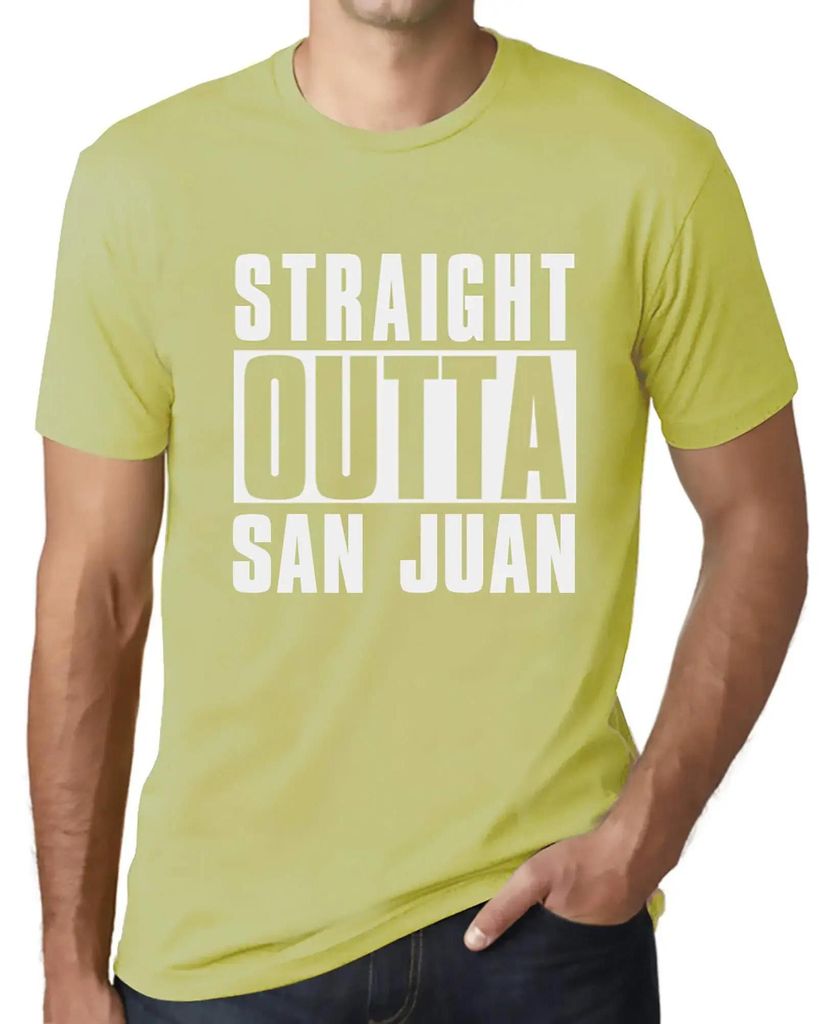 Herren Grafik T-Shirt Straight Outta San Juan Öko-Verantwortlich Vintage Jahrgang Kurzarm Lustige Druck Geburtstag Geschenk Mann