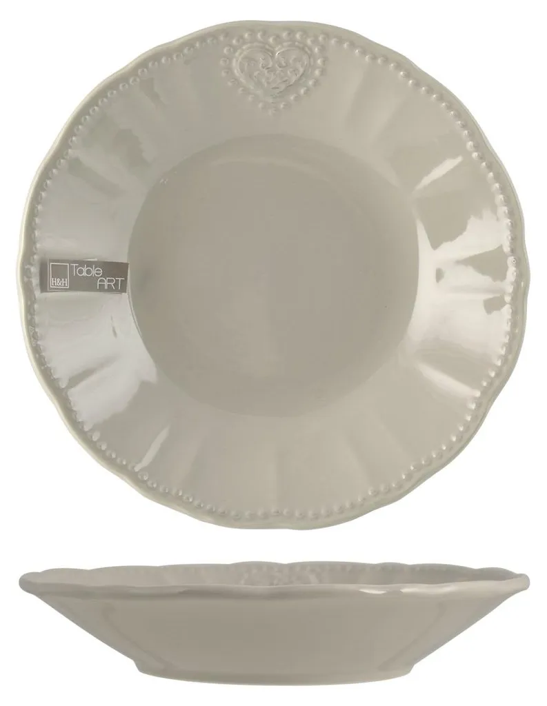 Assiette Creuse Anti-Rayures en Céramique Grise 21,5 cm H&H Durable