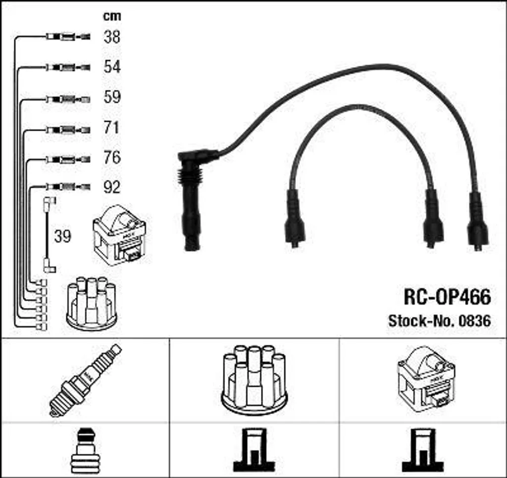 Set cavi accensione NGK 0836