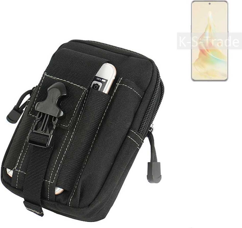 K-S-Trade Gürtel Tasche kompatibel mit Oppo Reno8 T 5G Gürteltasche Holster Schutz Hülle Handy Hülle Smartphone outdoor Handy-Hülle schwarz