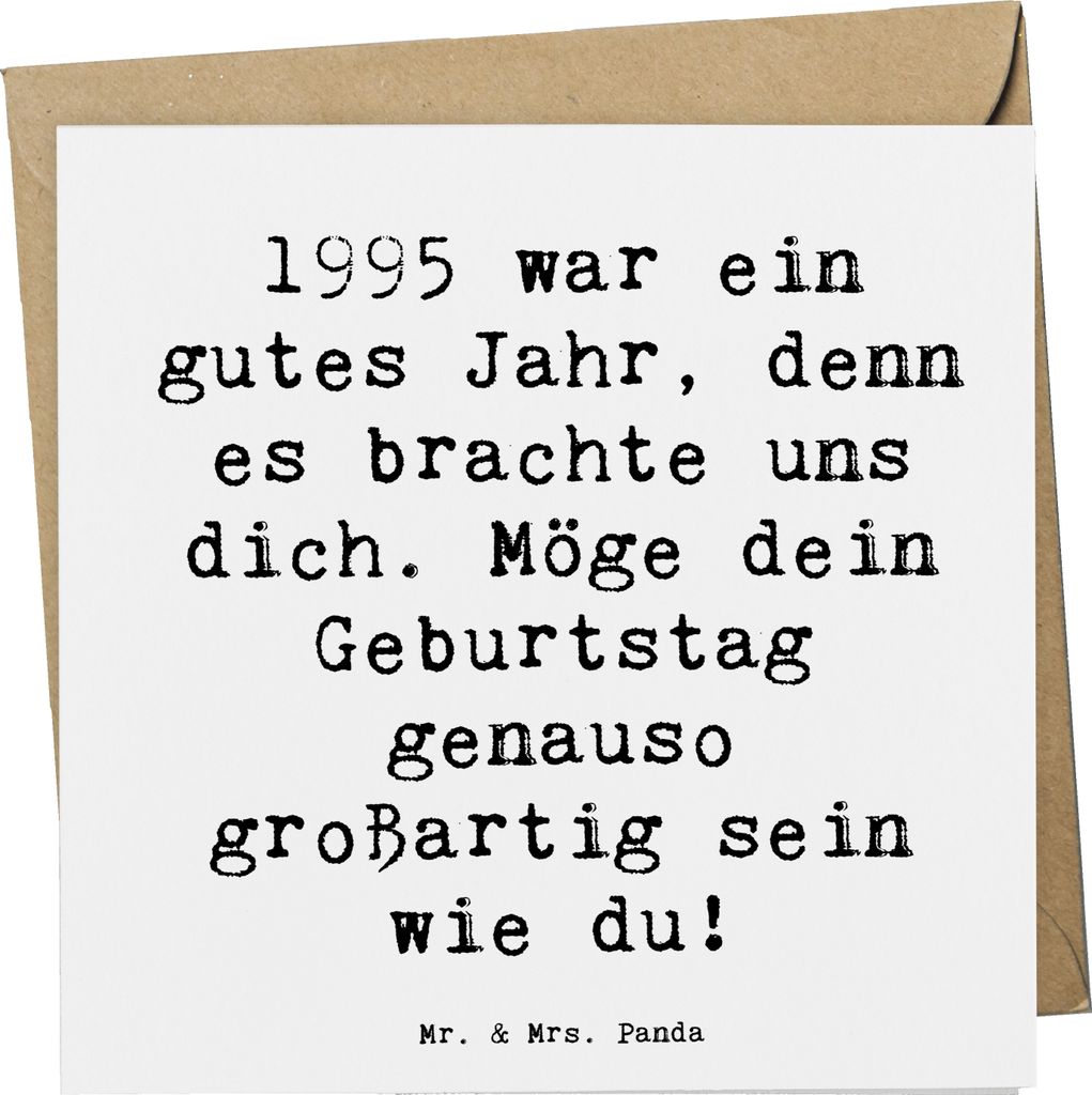 Mr. & Mrs. Panda Grußkarte Spruch 1995 Geburtstag - Weiß - Geschenk, faltkarte, Geburtstagsgeschenk, Happy Birthday, Erinnerungen, Freundschaft, ...
