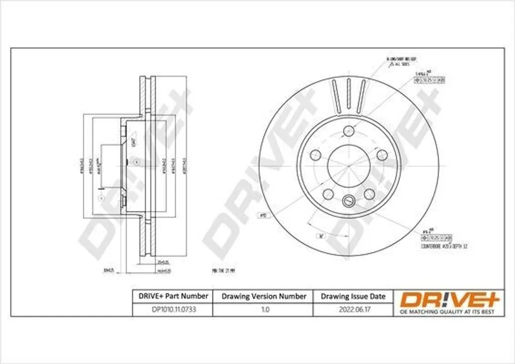 Jeu de disques de frein avant Dr!ve+ pour Seat Alhambra & VW Sharan WGR