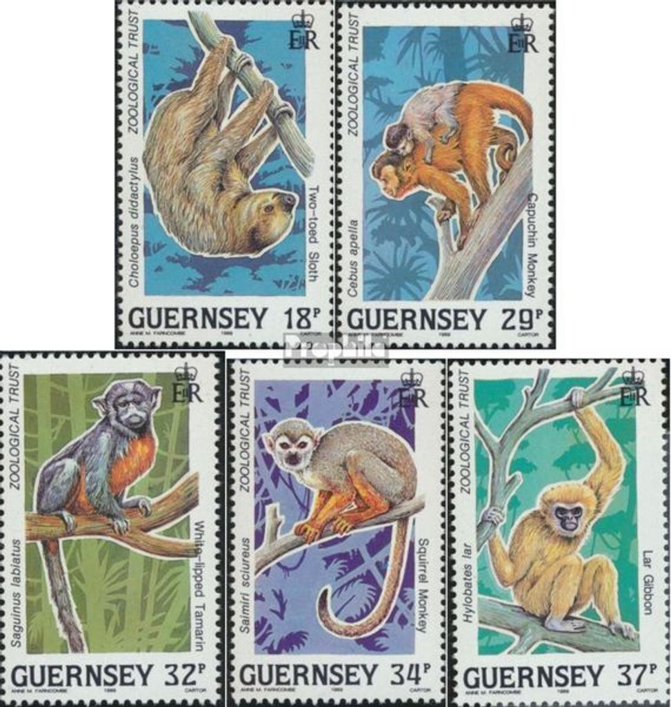 Briefmarken GB - Guernsey 1989 Mi 465-469 (kompl.Ausg.) postfrisch Naturschutz