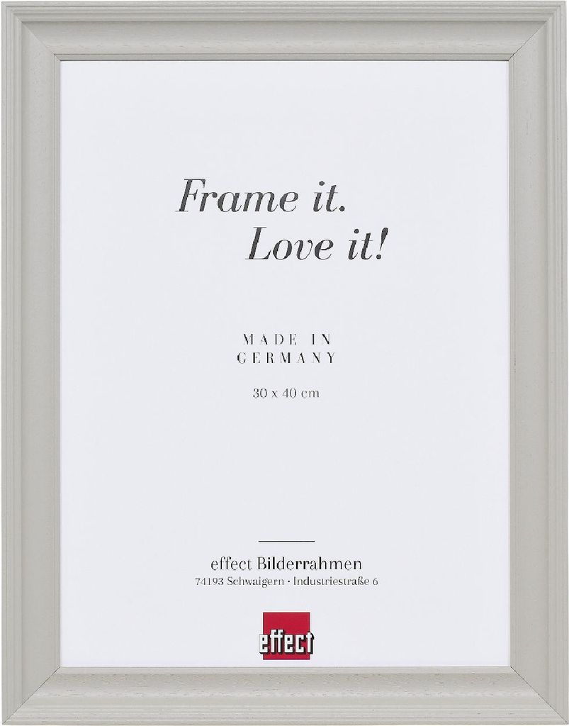 Effect Holz-Bilderrahmen Profil 2420 hellgrau 40x60 cm Kunstglas