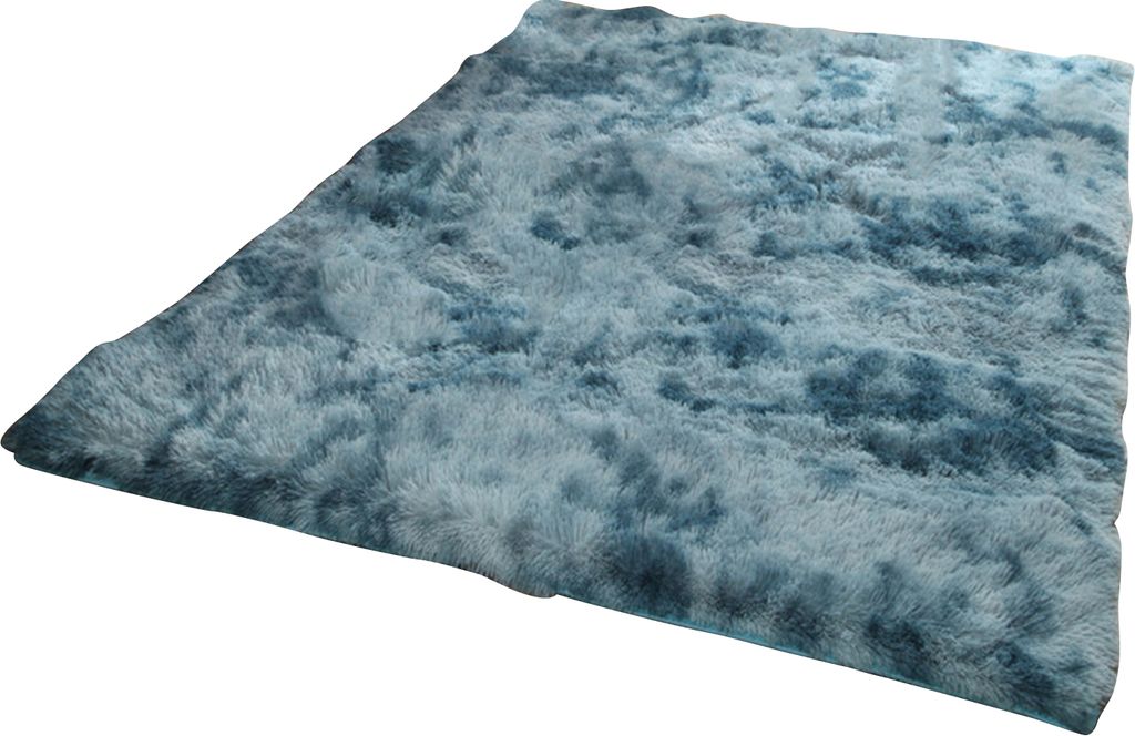 Flauschiger Teppich Teppich tränenresistente Polyester faltbar schöner Bodenteppich für Schlafzimmer-Dunkelblau ,Größen:40x60cm
