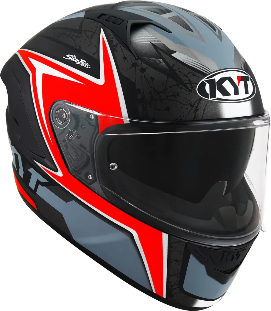 Casque Moto Intégral KYT NF-R Mindset Gris et Rouge en Taille XS 53/54