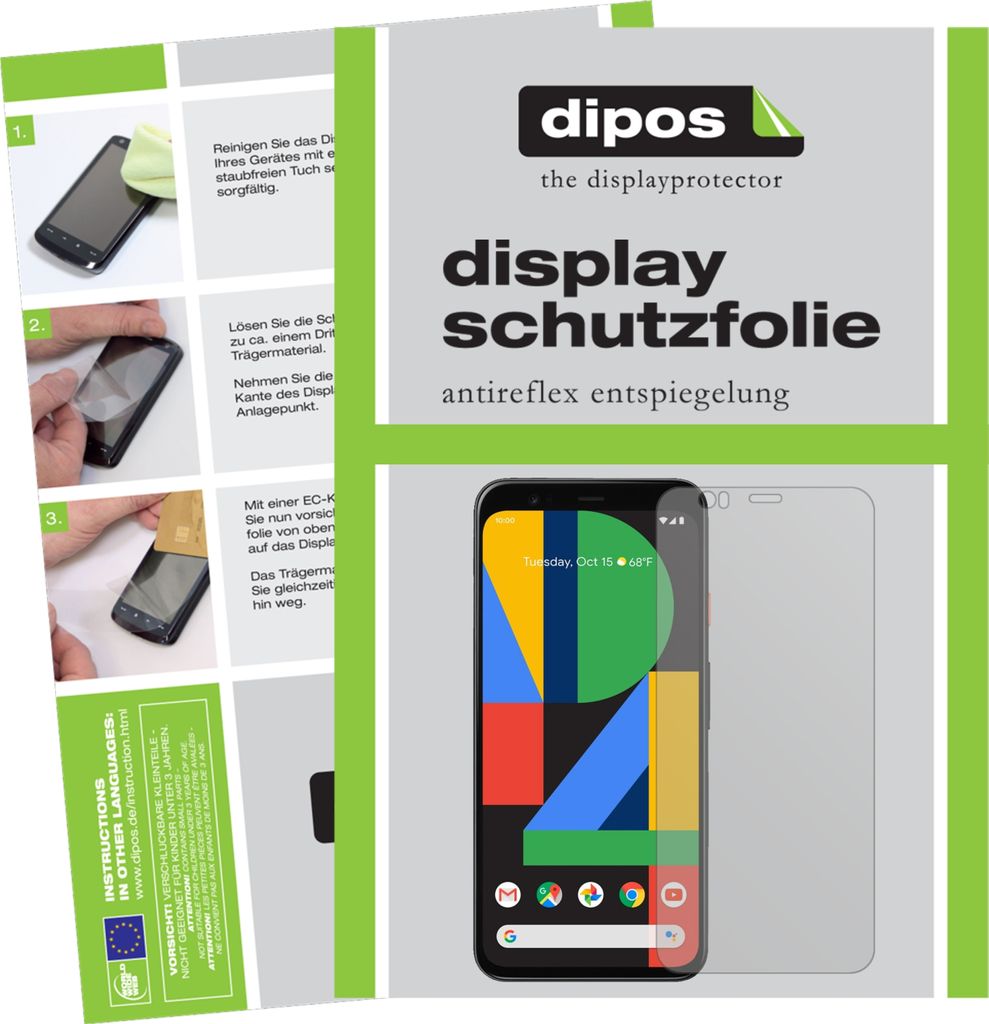 6x Schutzfolie für Google Pixel 4 matt Displayschutzfolie Folie Display Schutz dipos
