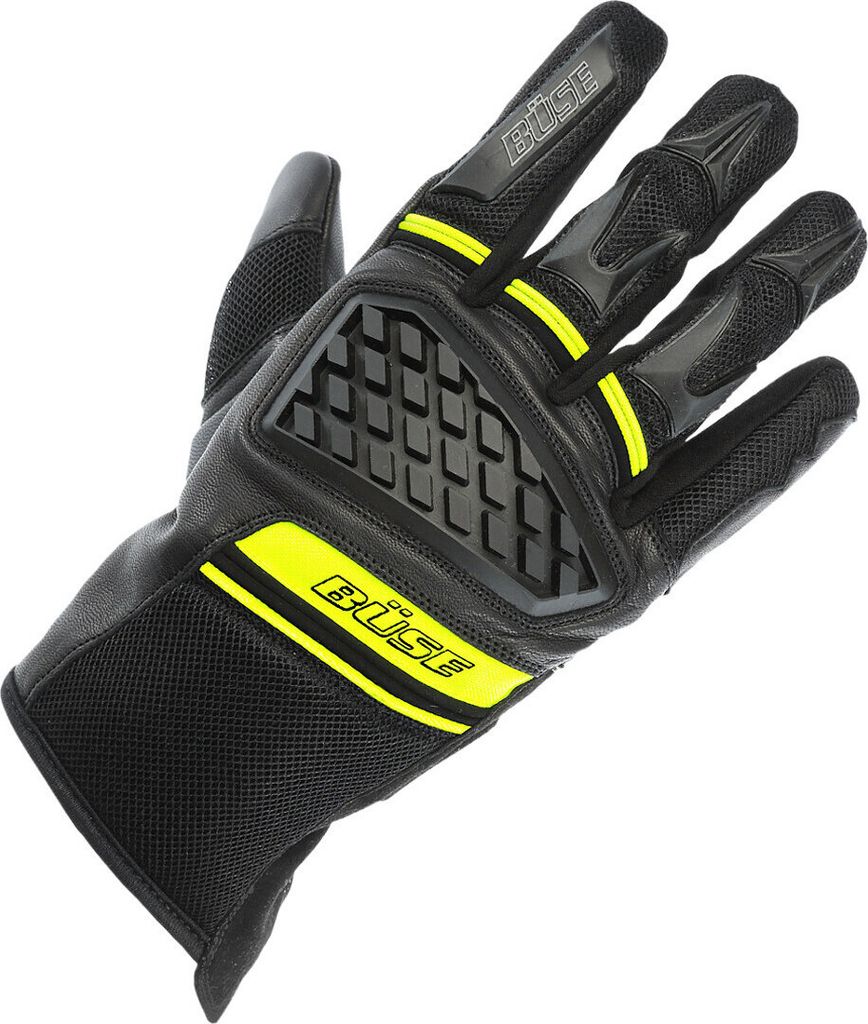 Büse Braga Damen Motorradhandschuhe, schwarz/gelb, 7