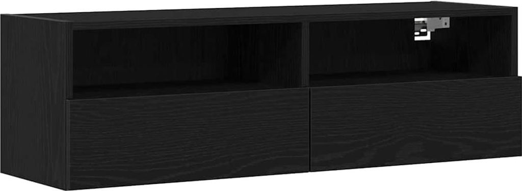 vidaXL TV-Wandschrank Schwarz Eichen-Optik 100 x 30 x 30 cm