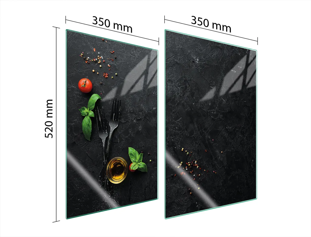 Piastre Coprifornelli Vetro 35x52 Set 2 Pezzi Effetto Ardesia Ceramica