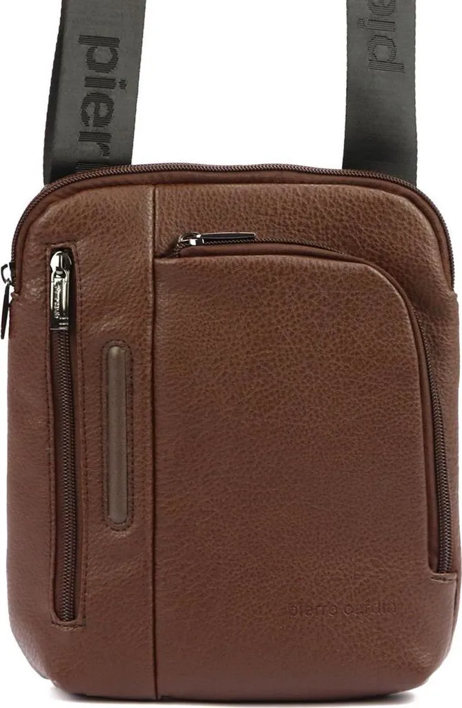 Sac à bandoulière Pierre Cardin en similicuir marron - Élégance Homme