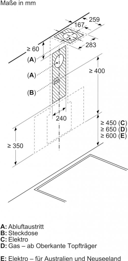 Siemens Wandesse 60 cm Klarglas schwarz bedruckt LC67KFN60 Produktbild 5