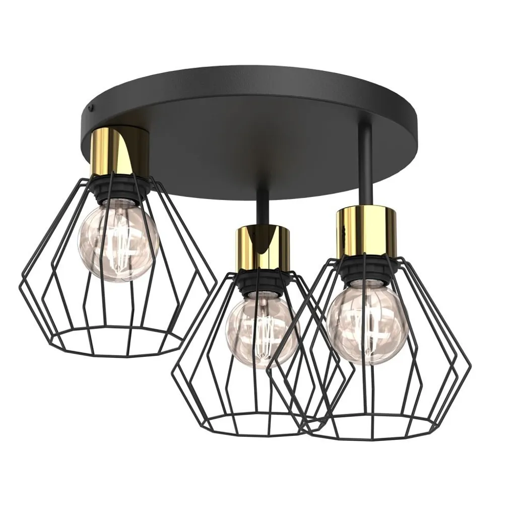 Manque de luminosité ? Optez pour la Suspension Parkla Noir et Or 3xE27