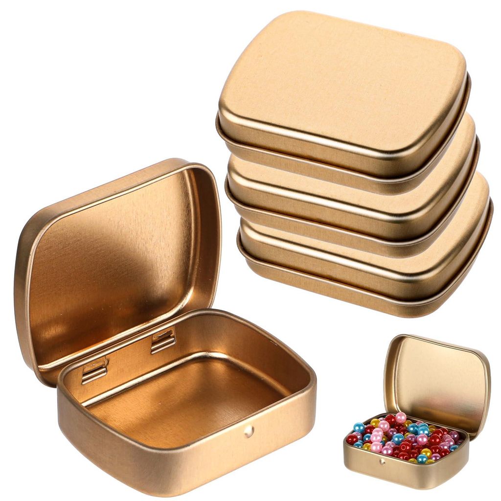Blechdose mit Deckel, geräuschneutral, Aufbewahrungsbox, faltbare Metallbox, Campingbox für Süßigkeiten, Kekse, Lebensmittel, Schmuck, Spielkarten